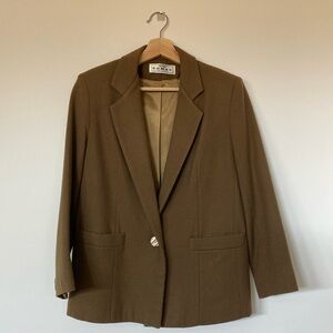 Green/brown vintage Dumas wool blazer - M Petite